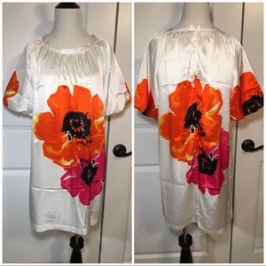Boutique white floral dress size small